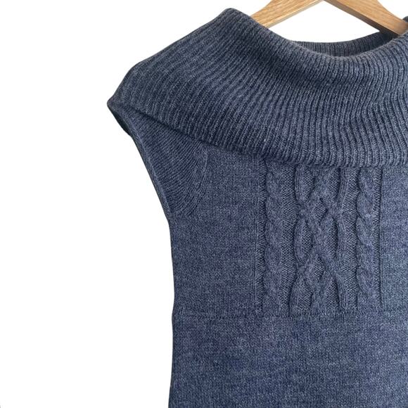 Mudd‎ Women Mini Sweater Tunic Dress S Gray Wool Blend Cowl Neck Academia Preppy - Picture 5 of 10